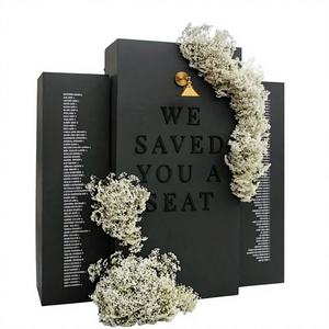 Panneau de fond carré en acrylique noir, lisse, durable, moderne, luxueux, personnalisable, pour décoration de mariage, panneau d'accueil - Product Image 1