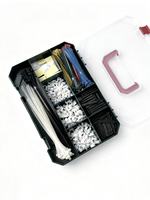 Kit d'outils ménagers pour la gestion des câbles, comprenant des serre-câbles en plastique autobloquants OEM et un kit de réparation, avec boîte de rangement en plastique