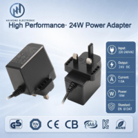 Meilleures ventes, adaptateur secteur 24V 1A 24W, prise UK, alimentation à découpage haute efficacité pour bande LED, qualité stable