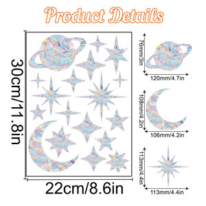 Adesivi <span class=keywords><strong>Murali</strong></span> in PVC con Design delle Fasi Lunari, Impermeabili, Finitura Lucida/Opaca, Decorazioni per le Festività - Product Image 4