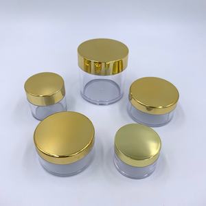 Contenants cosmétiques vides de luxe OEM de 15 ml, 1 oz, 2 oz, 4 oz, 8 oz, emballages cosmétiques biodégradables, pot en plastique pour crème avec couvercle doré - Product Image 6