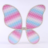 Ensemble d'ailes d'ange papillon pour enfants, baguette magique de fée à couleur dégradée et ailes en dentelle, pour la Saint-Valentin, la remise des diplômes et les fêtes d'anniversaire