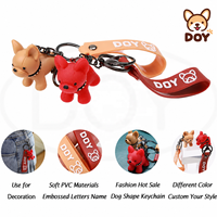 Porte-clés personnalisé en caoutchouc 3D PVC Kawaii avec logo d'animal de dessin animé pour clé de voiture