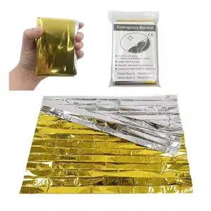 140*210 Gold Emergency Blankets For Survival New Survival Rescue Lander Emergency Camping Blankets Heavy Duty For Cold Weather