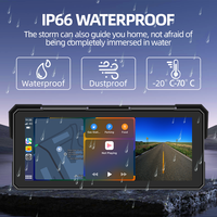 Maustor Modelo Privado Impermeable IP67 Pantalla IPS HD de 8 Pulgadas Navegación GPS Portátil para Motocicleta Carplay Inalámbrico con Cámara para Coche