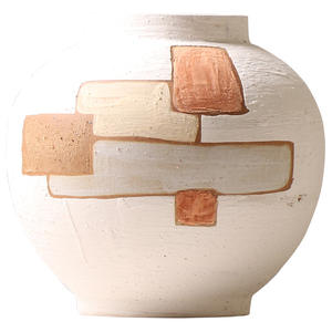 2024 fait à la main Simple <span class=keywords><strong>blanc</strong></span> avec rayure <span class=keywords><strong>pour</strong></span> <span class=keywords><strong>pampa</strong></span> herbe salon hôtel décoration de mariage moderne minimaliste <span class=keywords><strong>Vase</strong></span> en céramique - Product Image 5