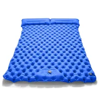 Matelas pneumatique double pour le camping, pompe intégrée, imperméable, portable, en nylon TPU épaissi, pour l'extérieur