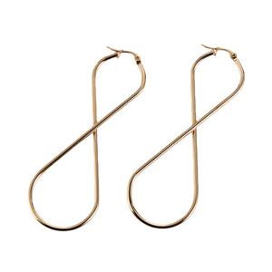 Pendientes creativos de 8 formas para mujer, aretes coreanos de acero inoxidable, aretes de compromiso chapados en <span class=keywords><strong>oro</strong></span> de 18k para mujer 2022 - Product Image 4