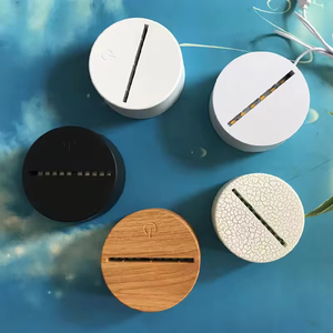 Modern RGB LED Lamp Bases for 3D Night Light Acrylic Black 3D LED Lamp Touch Base USB Cable <b>Remote</b> Control <b>Plug</b>-In Power Supply - Product Image 1