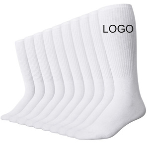 Chaussettes personnalisées de grande taille pour hommes Chaussettes en coton Chaussettes de sport de basket-ball à tube moyen Crew - Product Image 1