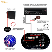Caisson de basses 12V HIFI, amplificateur de puissance de basse USB TF BT, carte d'amplificateur de basse haute puissance pour voiture