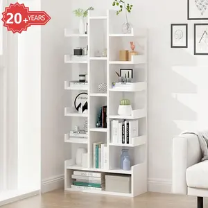 Living Room Furniture White New Craft Floor Shaped Creative Modern Wood Bookshelf