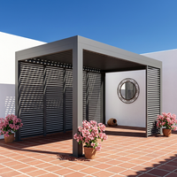 Kit de quincaillerie pour pergola en aluminium Airfun, toit rétractable motorisé à lames orientables, auvent de jardin, gazebo imperméable, style antique 4x4