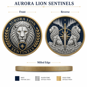 Moneda Conmemorativa 3D Personalizada de Alto Relieve, Moneda de Desafío con Acabado Antiguo de Aurora Lion Sentinels, Regalo de Recuerdo, Venta al por Mayor de Fábrica - Product Image 4