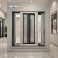 Fenêtre coulissante en aluminium à rupture de pont thermique sur mesure avec verre trempé et moustiquaire pour cuisine et salle à manger