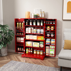 41'' Kitchen Pantry Cabinet Adjustable Shelves Storage Cabinet with 2 Doors Food Pantry Cabinet for Kitchen