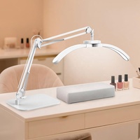 Lampe demi-lune professionnelle de haute qualité pour atelier, bras articulé en métal, 3 modes, 10 niveaux de luminosité, lumière demi-lune pour cils