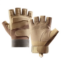 Gants tactiques en cuir mi-doigts, chauds, durables, imprimés HD, unisexes, fermeture auto-agrippante, pour la chasse, le tir, le cyclisme