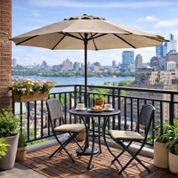 Parasol de terrasse moderne en fer forgé de 2,7 mètres, personnalisé et de haute qualité, pour hôtels, cafés, cours et parcs