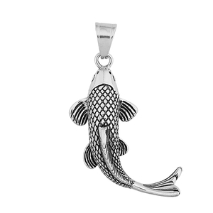 New Stainless Steel Fish Pendant Religious Necklace Lucky Fish Necklace Biker Amulet Fish Jewelry Koi Pendant Necklace - Product Image 2