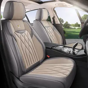 Juego completo de fundas de asiento de coche personalizadas de cuero PU impermeable, cojines universales de lujo para asiento de coche, 9 Uds. Para coches