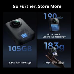 กล้องแอคชั่น 360 Adventure 8K กันน้ำ ความจุ 128GB ชุดแบตเตอรี่ 3 ก้อน สำหรับกีฬากลางแจ้ง 360 Adventure กล้องแอคชั่น 360 - Product Image 4