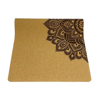 Tapis de yoga en liège à grain arqué, en caoutchouc naturel de 4 mm d'épaisseur, antidérapant, écologique, avec impression de logo personnalisée de qualité supérieure
