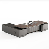 Bureau de direction simple et moderne avec design luxueux, fonction extensible, en chêne, pour usage domestique ou professionnel.