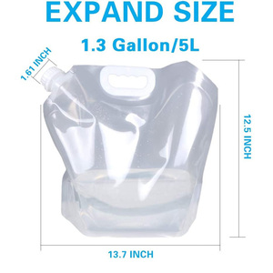 Outdoor Portable Foldable Recyclable Soft Water Camping Hiking Running Car <b>Plastic</b> Storage Bag Liquid - Product Image 2