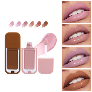 Gloss à lèvres liquide minéral à base de plantes, brillant et transparent, longue tenue, waterproof, facile à appliquer, non décolorant, pour des lèvres lisses et brillantes - Product Image 1