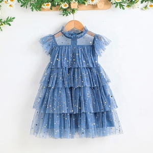 Robe de princesse sans manches en gaze pour filles de 2 à 7 ans, motif floral estival, en polyester, longueur genou, offre ODM, 2 couleurs - Product Image 2