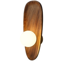 Lampe murale LED minimaliste en bois massif de style japonais Wabi-sabi pour chambre à coucher, salon, couloir, entrée, bureau, chevet