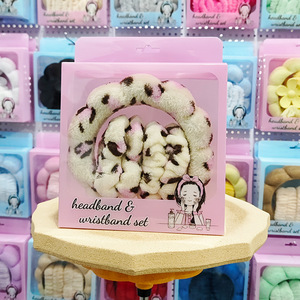 Yıkama yüz temizleme süngeri bulut saç bandı güzellik makyaj kravat Spa kafa bandı saç bandı saç tokası hediye kutusu bileklik seti - Product Image 5