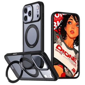<span class=keywords><strong>Funda</strong></span> de Alta Calidad con Soporte Híbrido Antigolpes, Anillo de Soporte 360, Cubierta Magnética Mate para iPhone 18 17 16 Pro Max - Product Image 1