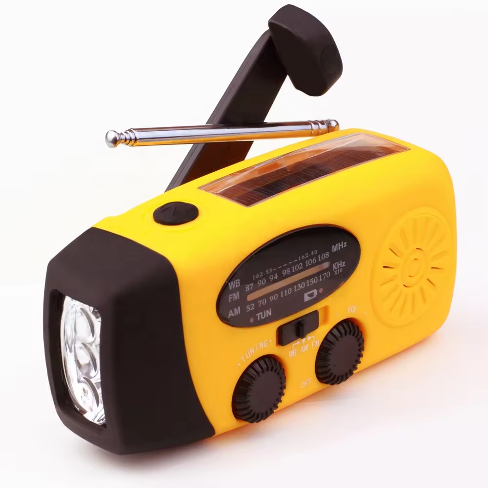Radio Portable à manivelle AM FM, lampe de poche d