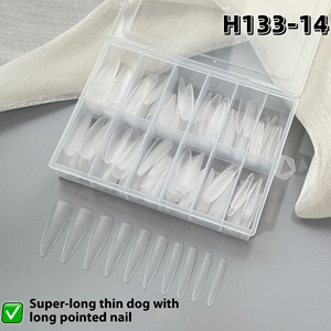 Nouvelle <span class=keywords><strong>Version</strong></span> de 240 Pièces d'Ongles Artificiels en Gel Dur, Forme Carrée Fine, Couverture Complète ou Semi-Complète, Ultra Mincissants, Prêts à Poser en Boîte - Product Image 2