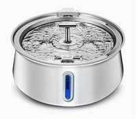 Fontaine à eau portable pour animaux de compagnie de grande capacité 3,2 L en acier inoxydable 304, rechargeable sans fil, automatique, étanche IPX4