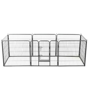 Cages <span class=keywords><strong>pour</strong></span> animaux de compagnie Stylo d'exercice en métal <span class=keywords><strong>pour</strong></span> chiens <span class=keywords><strong>Parc</strong></span> <span class=keywords><strong>pour</strong></span> chiots Chenils Clôture intérieure/extérieure 8 panneaux <span class=keywords><strong>Parc</strong></span> <span class=keywords><strong>pour</strong></span> chiens - Product Image 1
