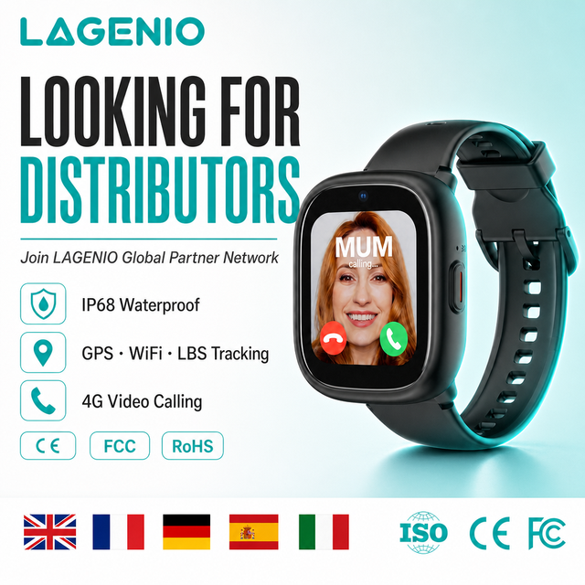 LAGENIO K3 4G GPS Child Watch TFT 1.7inch IP68 Video Call SOS Button 2-3 Days Battery Life CE Smart Watch for Kids with SIM Card