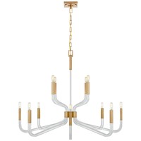 XZ Precio al por mayor Diseño simple Minimalista Tela de cobre Tonos Contemporáneo Araña de dos niveles