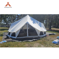 Tente de réception de luxe Kawagebo Kamp (KK) 16,4' en forme de yurt avec cheminée, en coton, pour glamping et pique-nique
