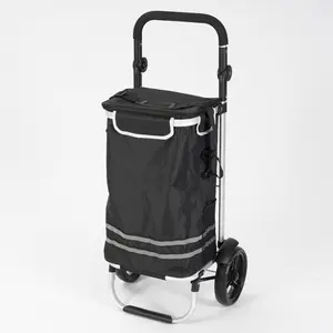 Hitree Best Selling Wholesale 600D Colorful Collapsible Market Totes Shopping Cart with Wheels