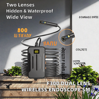 F300 Endoskopi Nirkabel Lensa Ganda 5m WIFI 1080P Kamera Inspeksi dengan Borescope Nightshot untuk iPhone Android