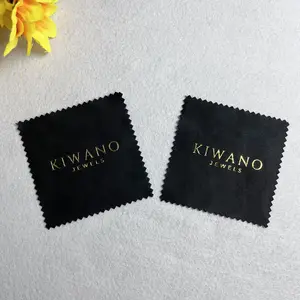 wholesale Custom Logo Printing Black Jewelry Cloth Silver Polishing Cloth Jewelry Cleaning Clothing for Jewelry Silver