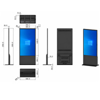 Pantalla LCD Vertical de 65 Pulgadas para Kiosco, Señalización Digital para Interiores, para Tiendas Minoristas, Metro, Aeropuertos, Publicidad