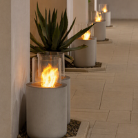 FangranModern Brasero Décoratif Personnalisé, Table à Flamme à Gaz d'Alcool Atomisé avec Certification de Sécurité pour Jardin d'Hôtel