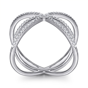 925 argent bijoux de mode sans ternissement bague de mariage croisé en forme de rhodium placage CZ <span class=keywords><strong>Cris</strong></span> croix atomique X planète Zircon anneaux - Product Image 2