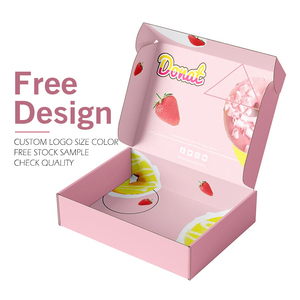 Folding Flat Cardboard Cookie Sweet Shipping Box Packaging Custom Print Party Dessert Donut Paper Box