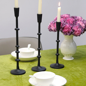 3 pièces de bougeoirs en fer noir de grande taille rétro pour salle à manger, articles de mariage, bougeoirs en métal doré pour la décoration de la maison - Product Image 2