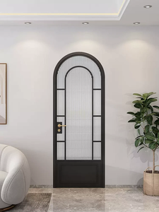 <span class=keywords><strong>Porte</strong></span> battante moderne en aluminium, double vitrage trempé, insonorisée et isolante thermiquement, fonctionnement manuel léger - Product Image 3